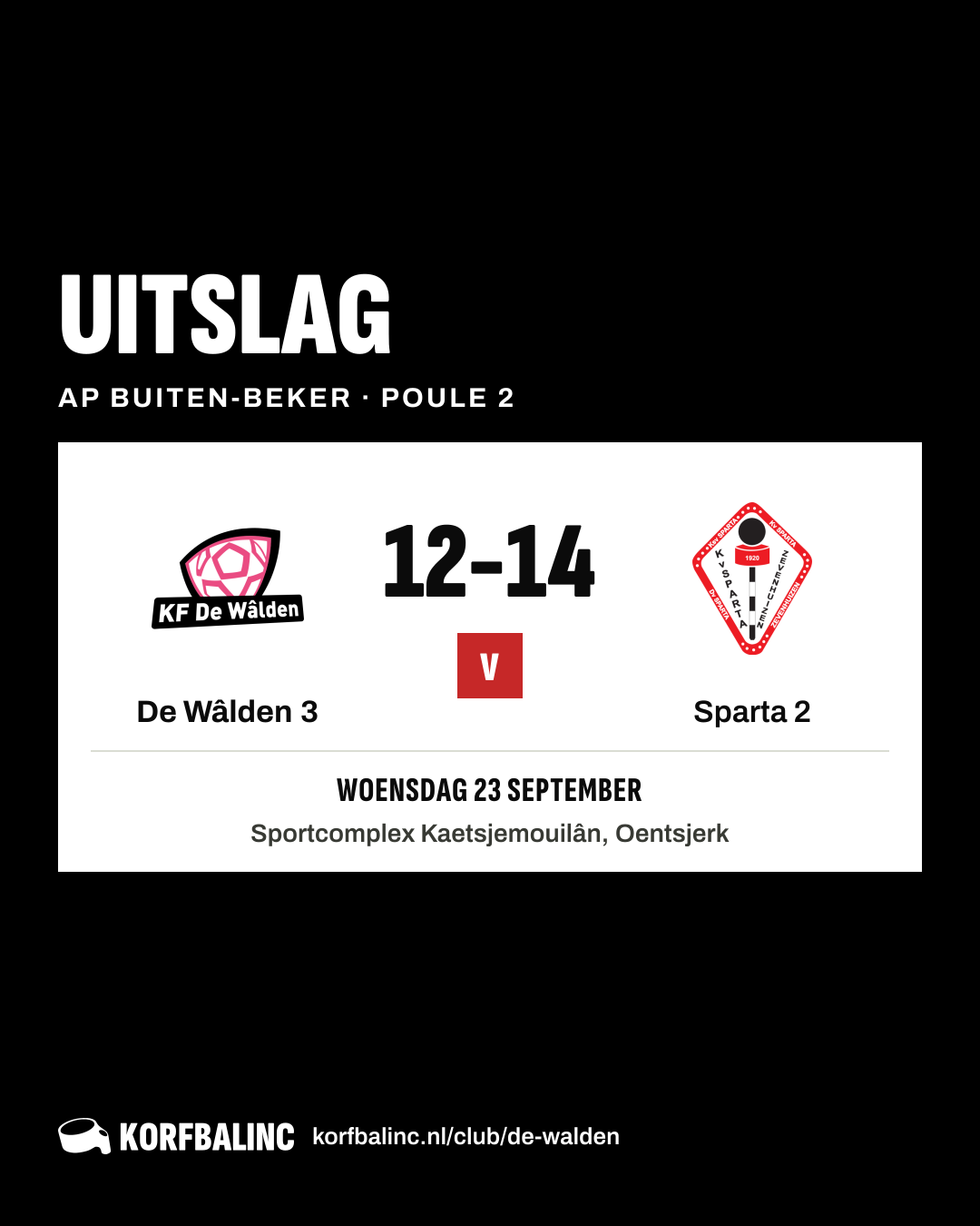 De Wâlden 3 - Sparta 2
