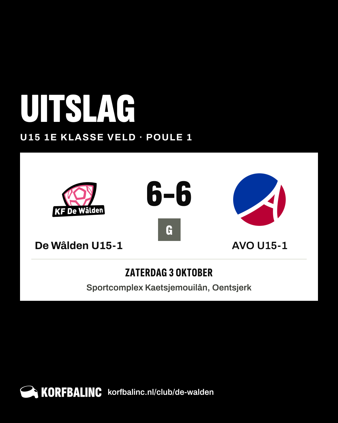 De Wâlden U15-1 - AVO U15-1