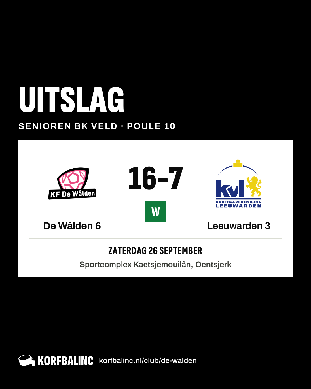 De Wâlden 6 - Leeuwarden 3