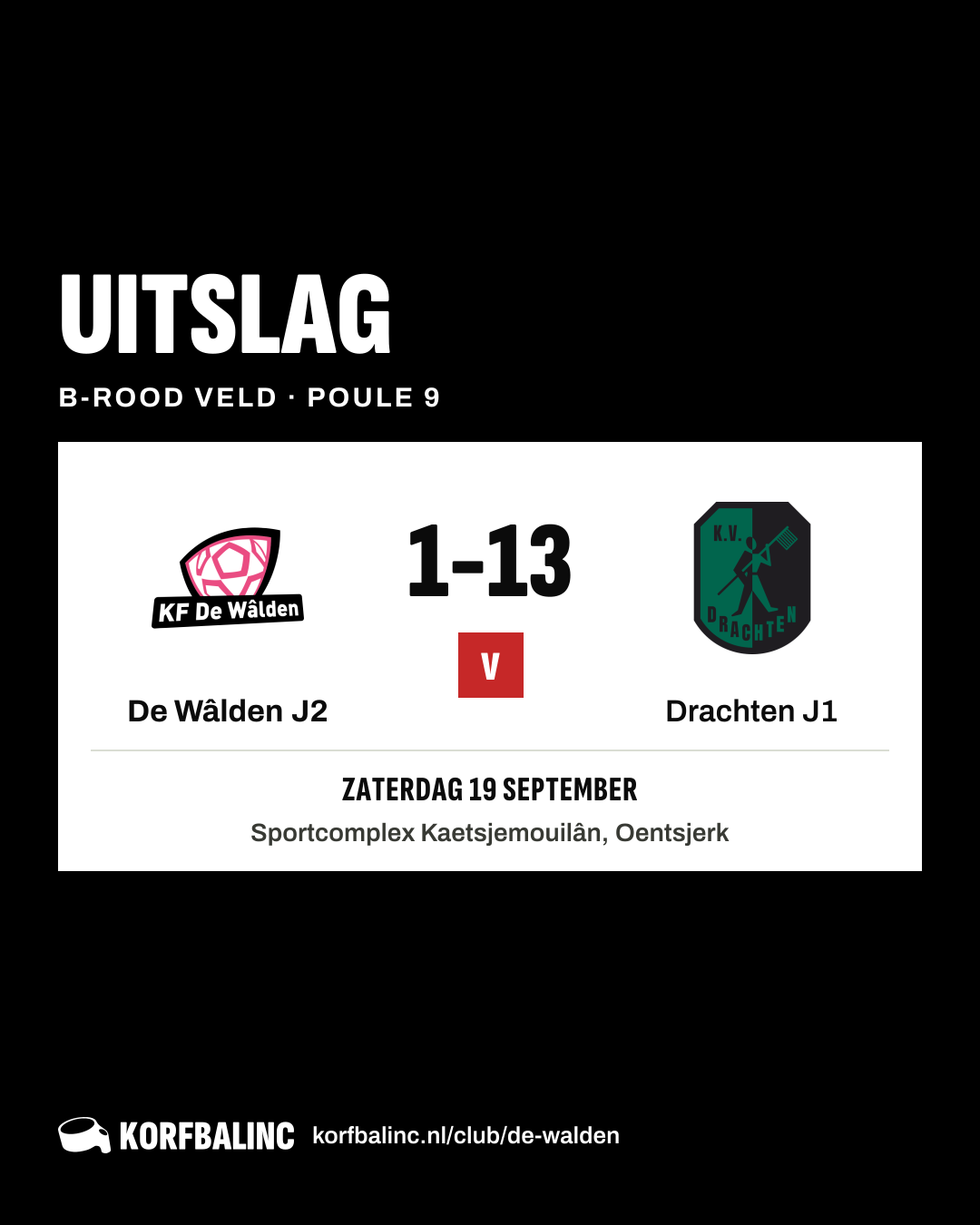 De Wâlden J2 - Drachten J1