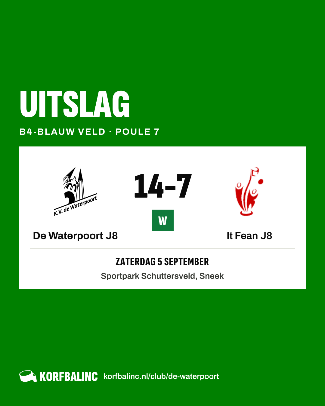 De Waterpoort J8 - It Fean J8
