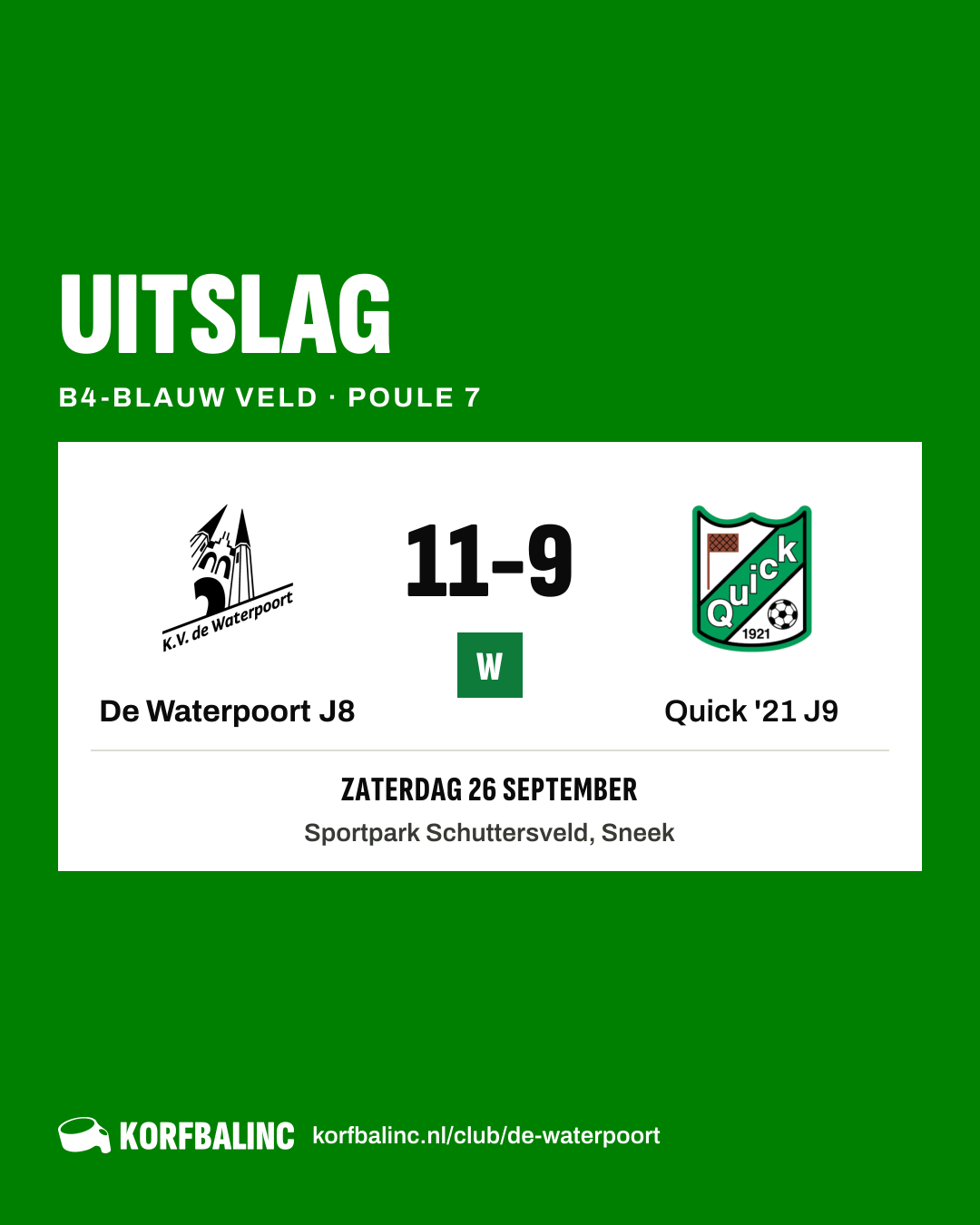 De Waterpoort J8 - Quick '21 J9