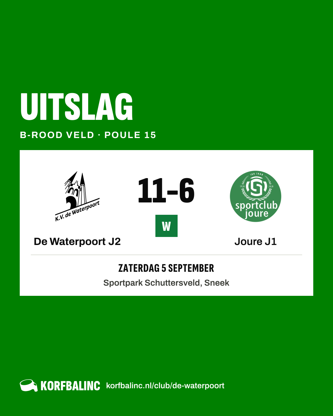 De Waterpoort J2 - Joure J1