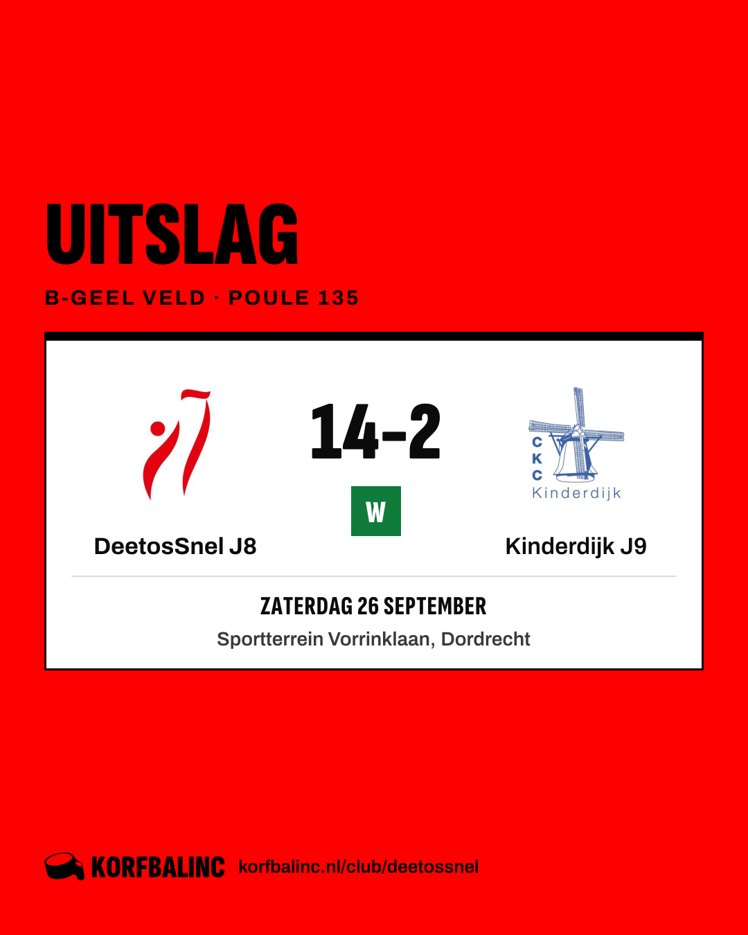 DeetosSnel J8 - Kinderdijk J9