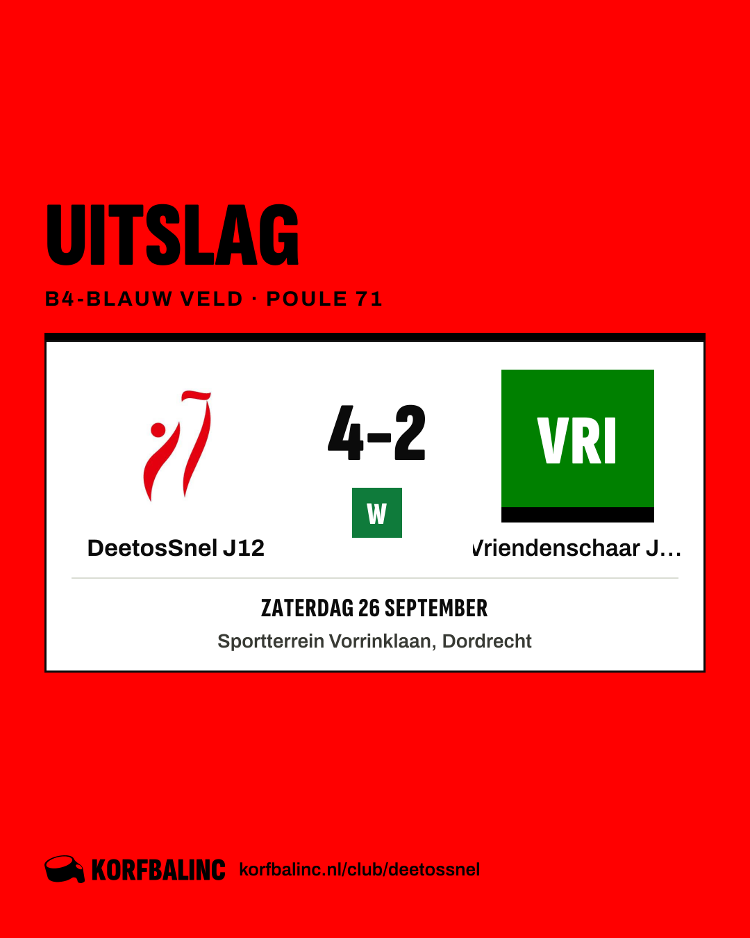 DeetosSnel J12 - Vriendenschaar J18