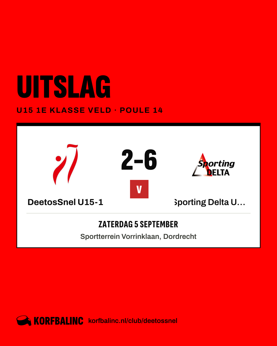 DeetosSnel U15-1 - Sporting Delta U15-1
