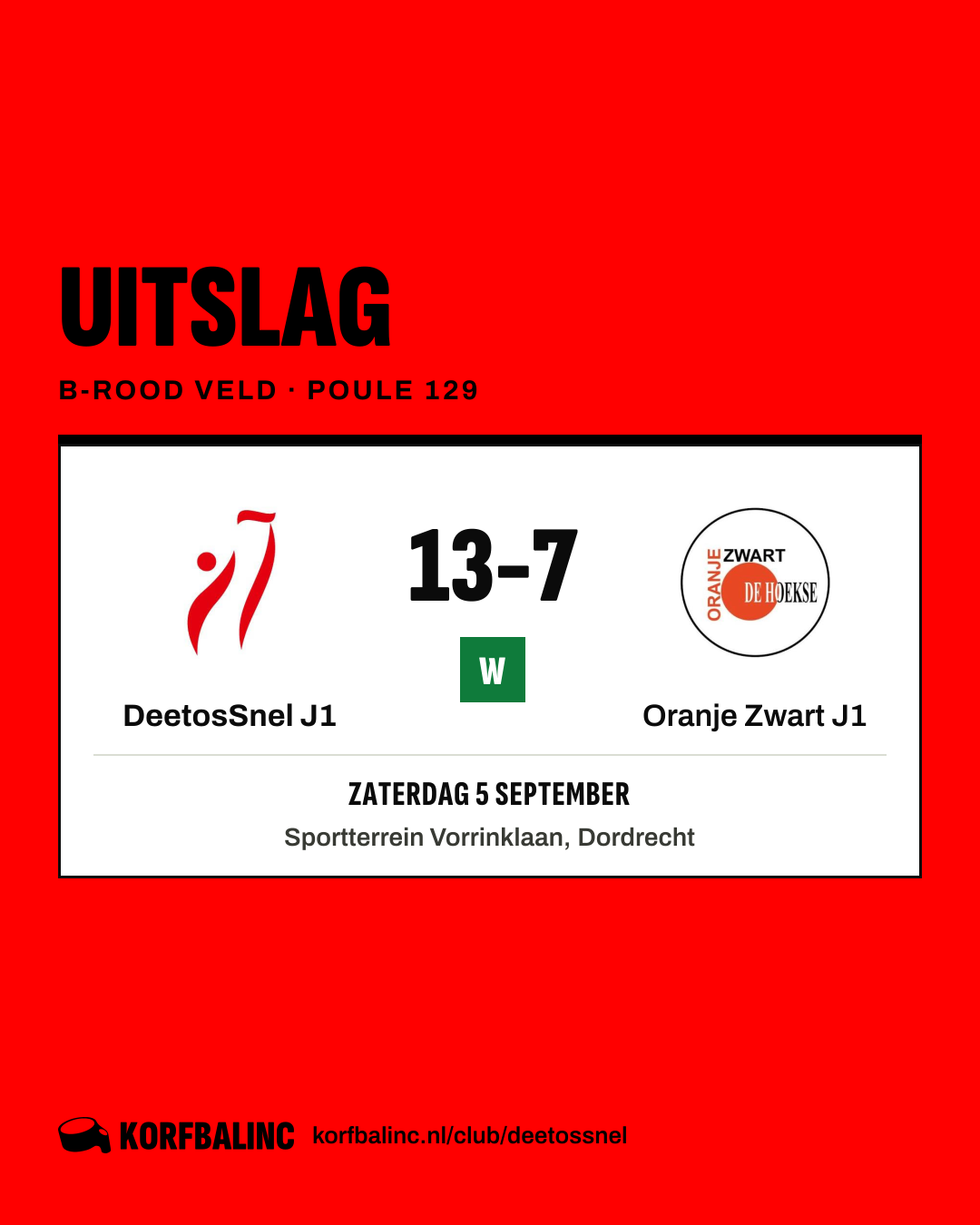 DeetosSnel J1 - Oranje Zwart J1