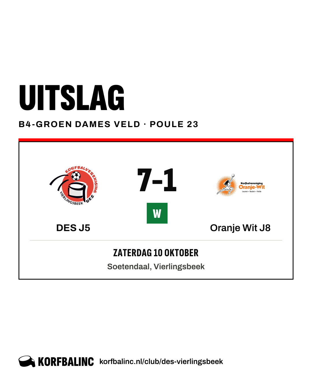DES J5 - Oranje Wit J8