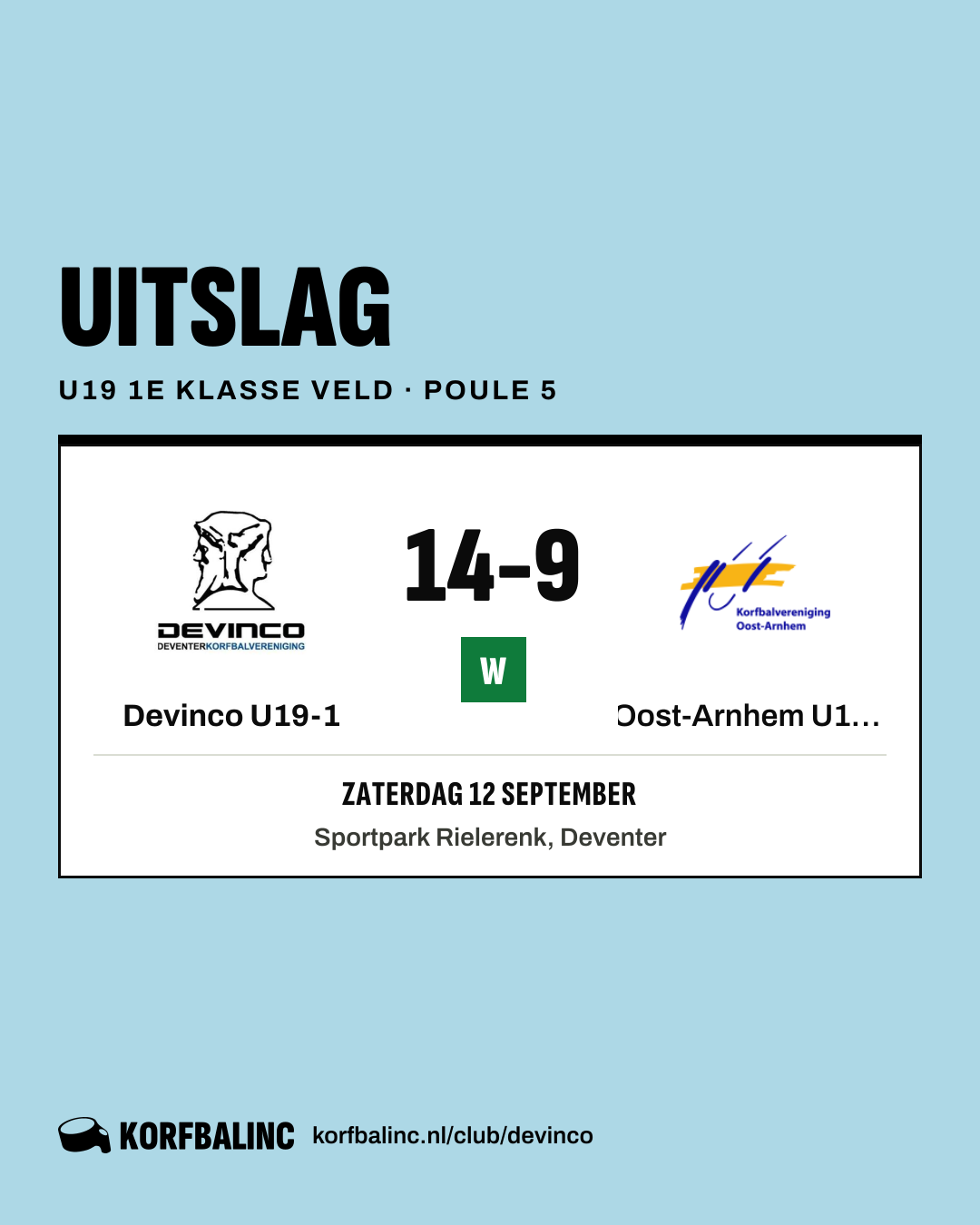 Devinco U19-1 - Oost-Arnhem U19-1