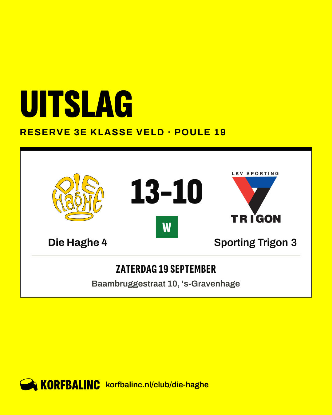 Die Haghe 4 - Sporting Trigon 3