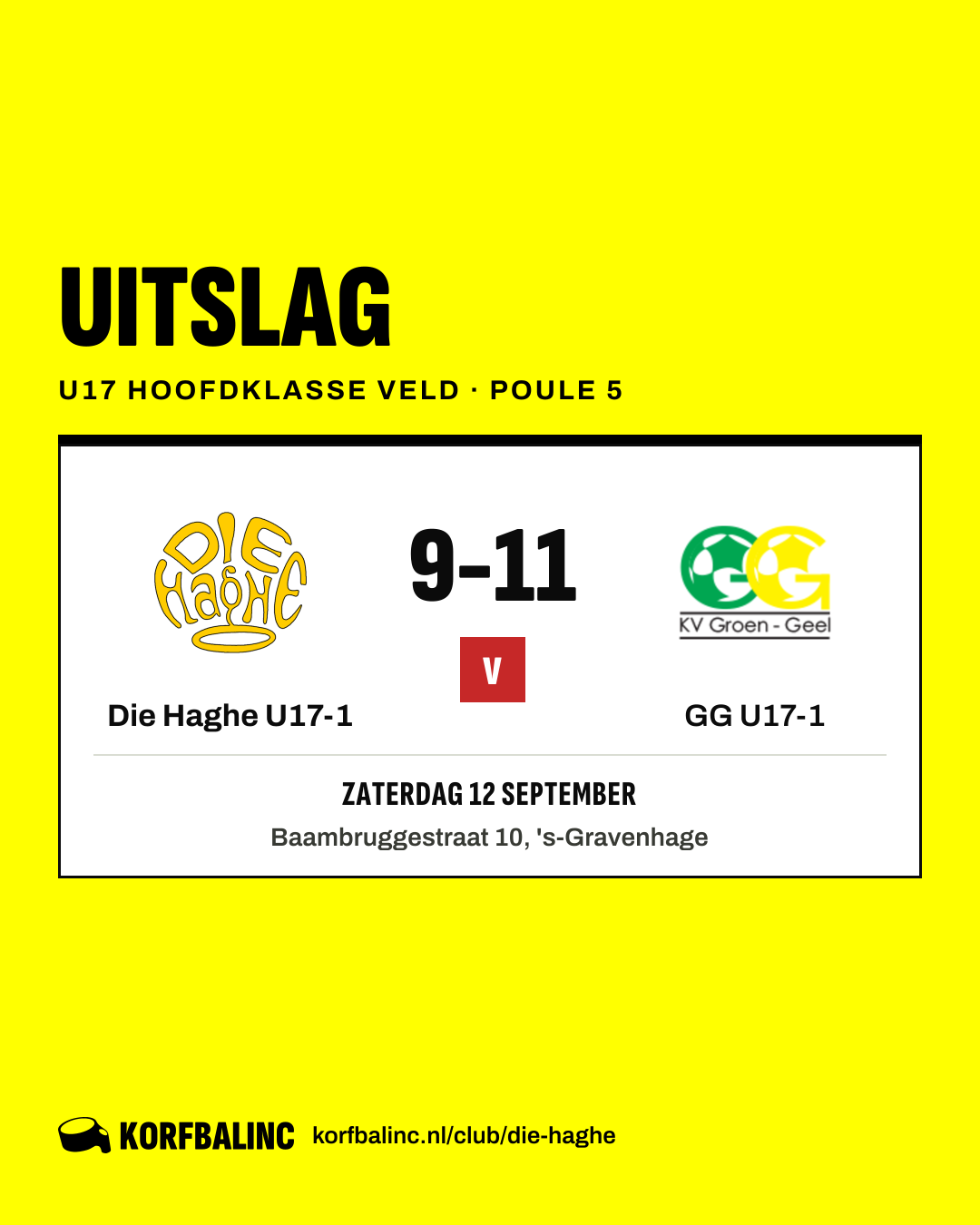 Die Haghe U17-1 - GG U17-1