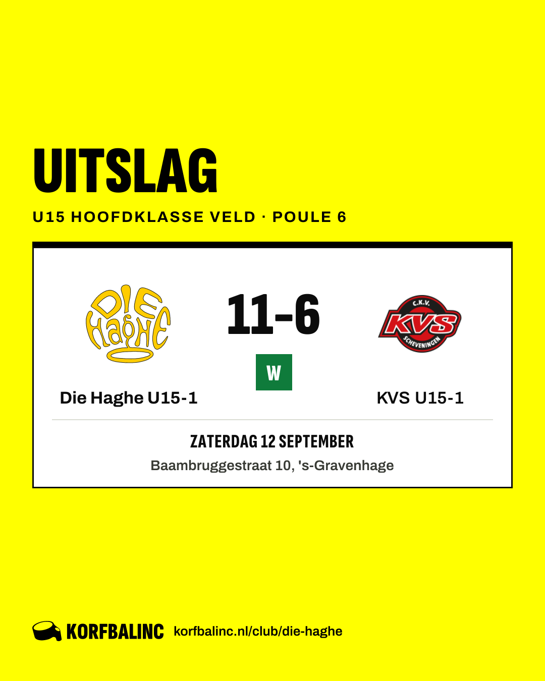 Die Haghe U15-1 - KVS U15-1