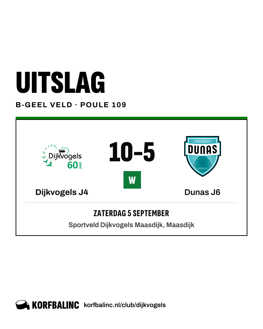 Dijkvogels J4 - Dunas J6