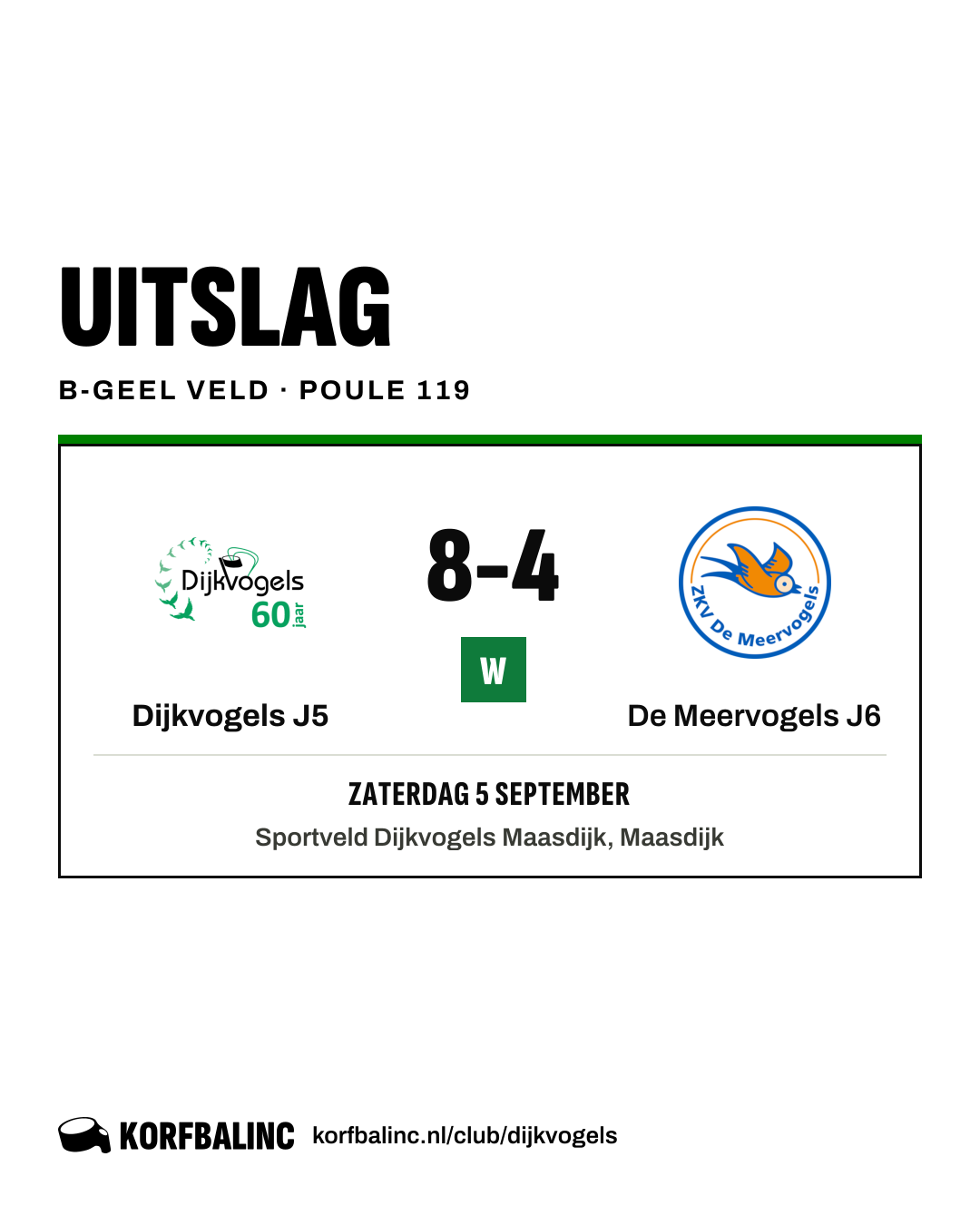 Dijkvogels J5 - De Meervogels J6