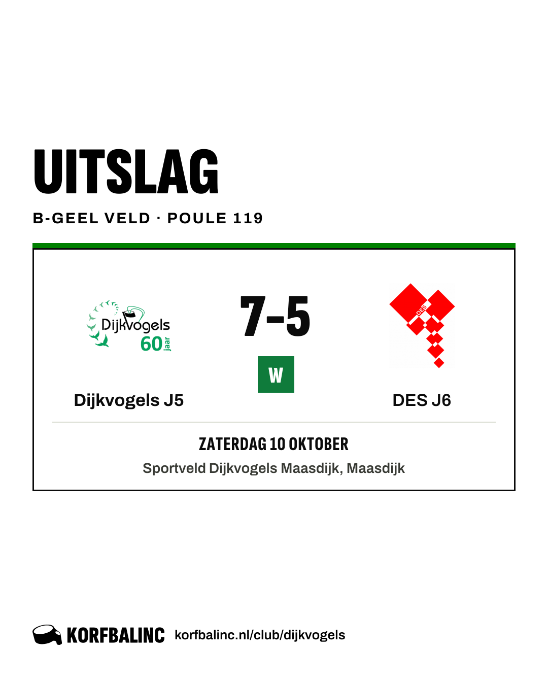 Dijkvogels J5 - DES J6