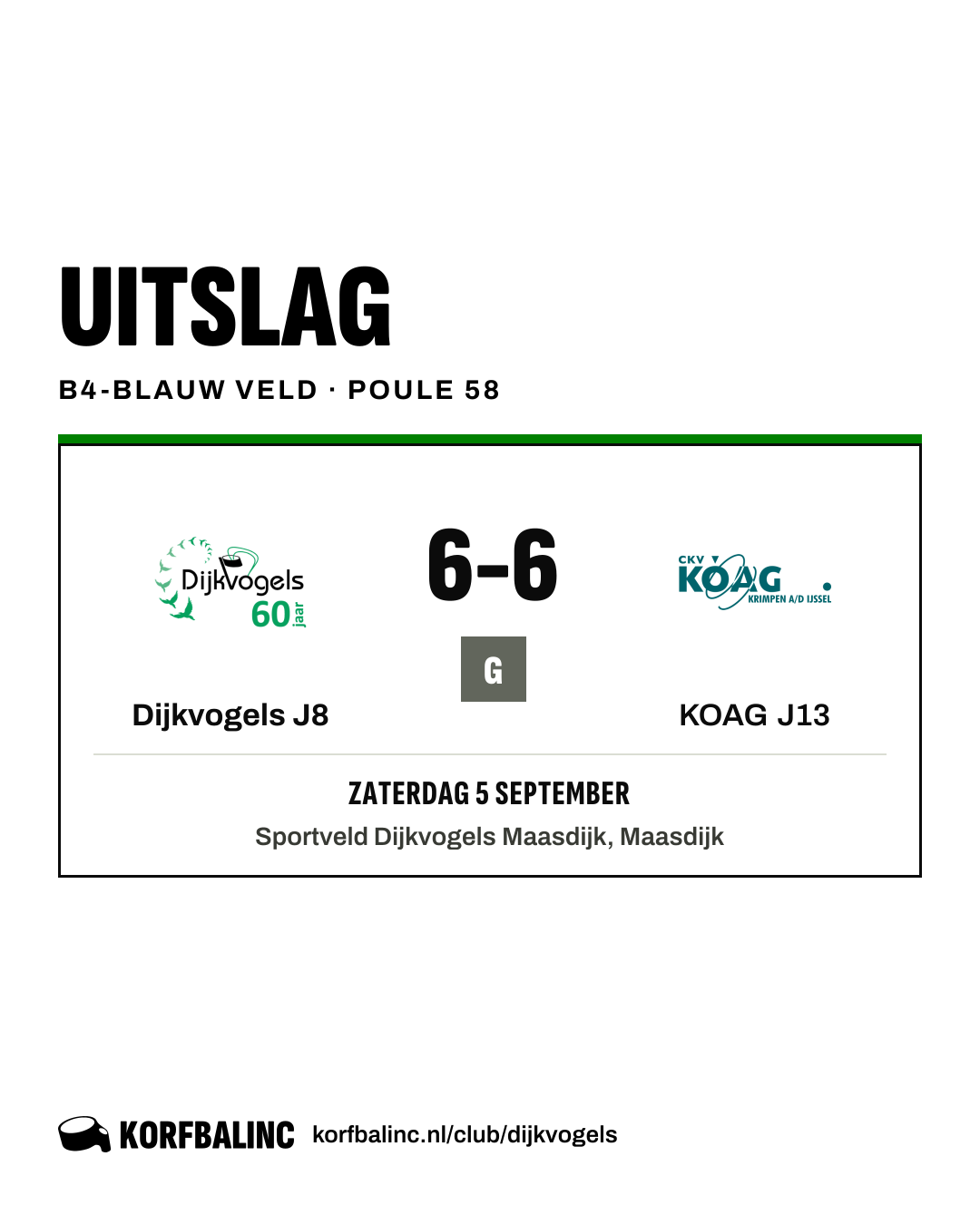 Dijkvogels J8 - KOAG J13