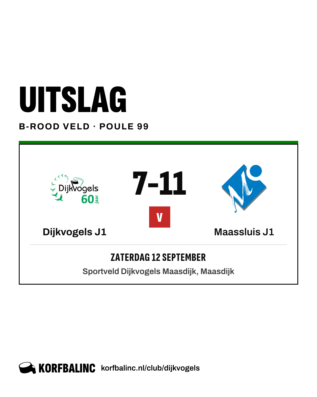 Dijkvogels J1 - Maassluis J1