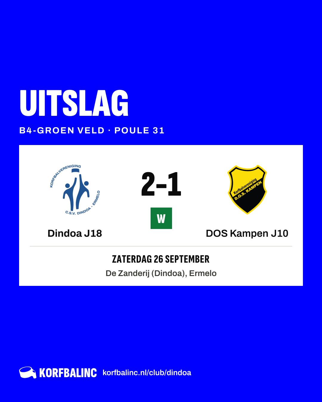 Dindoa J18 - DOS Kampen J10