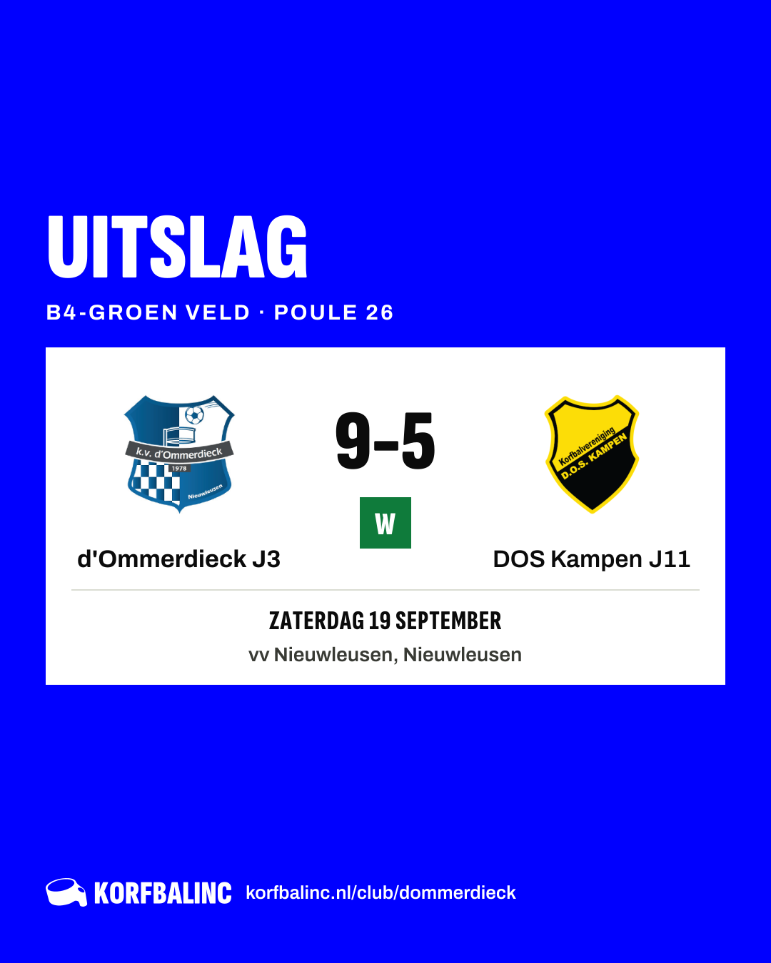 d'Ommerdieck J3 - DOS Kampen J11
