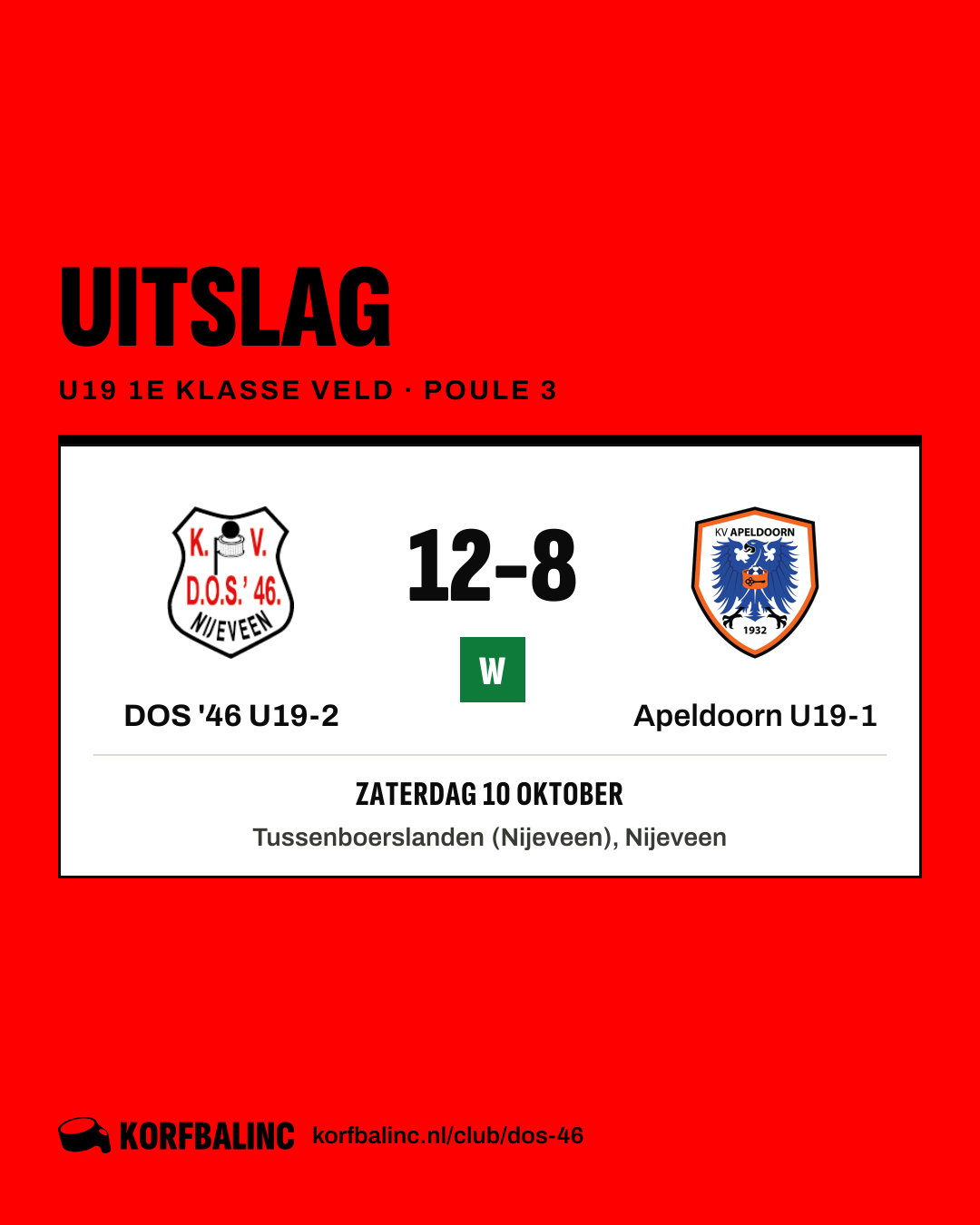 DOS '46 U19-2 - Apeldoorn U19-1