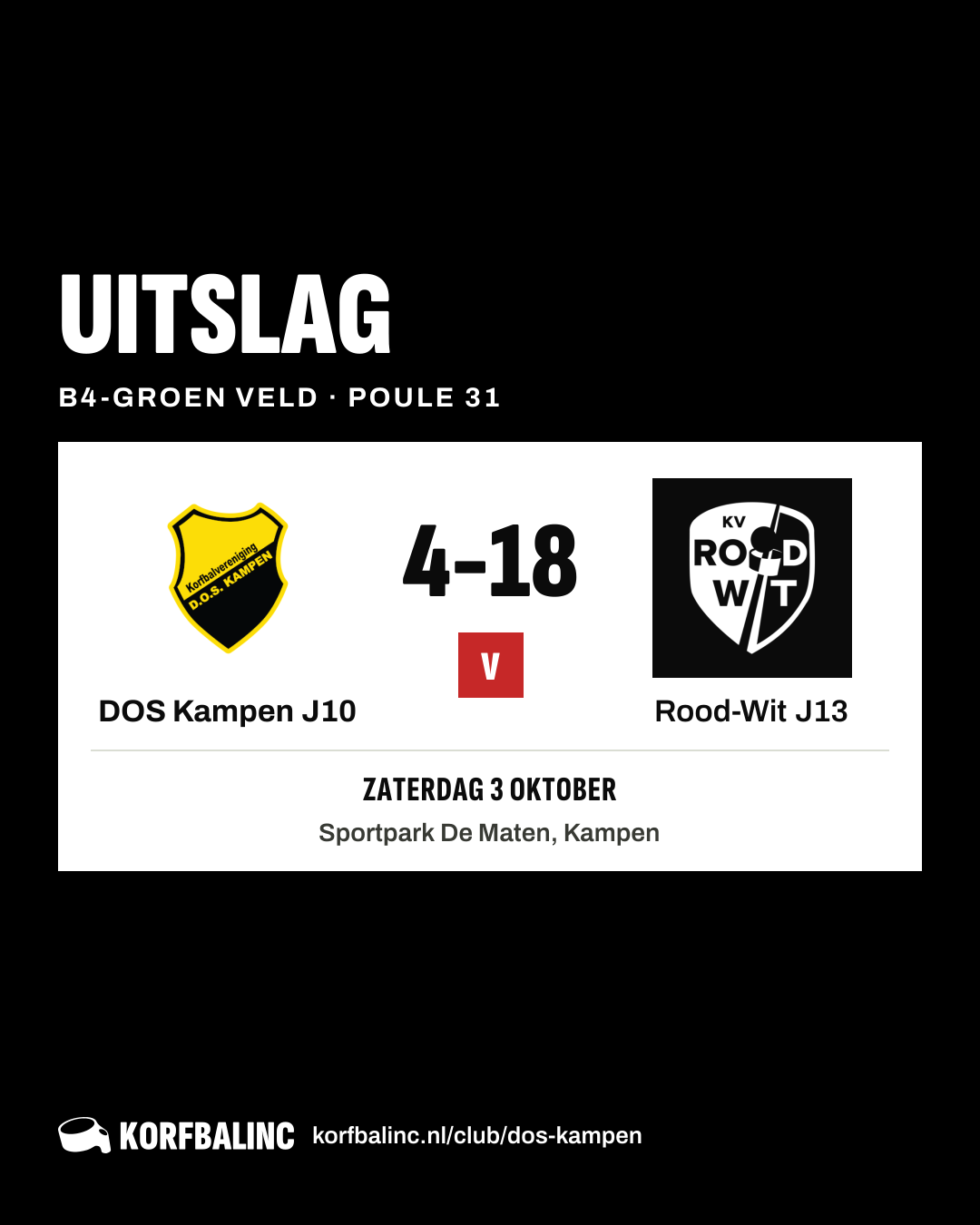 DOS Kampen J10 - Rood-Wit J13