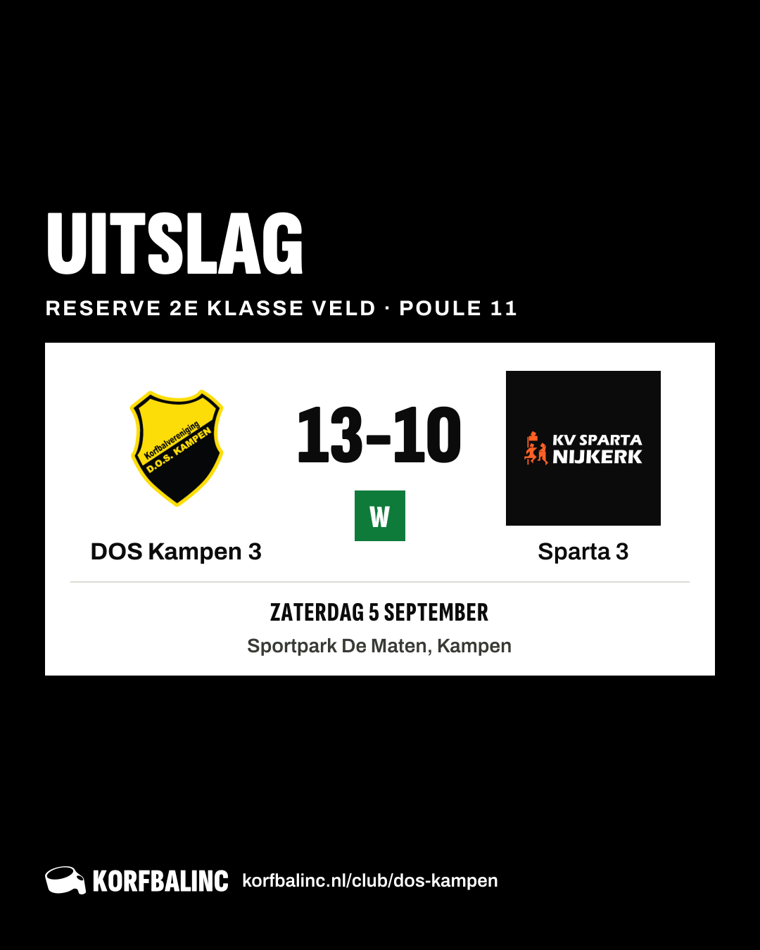 DOS Kampen 3 - Sparta 3