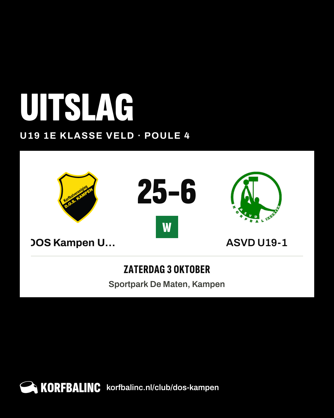 DOS Kampen U19-1 - ASVD U19-1