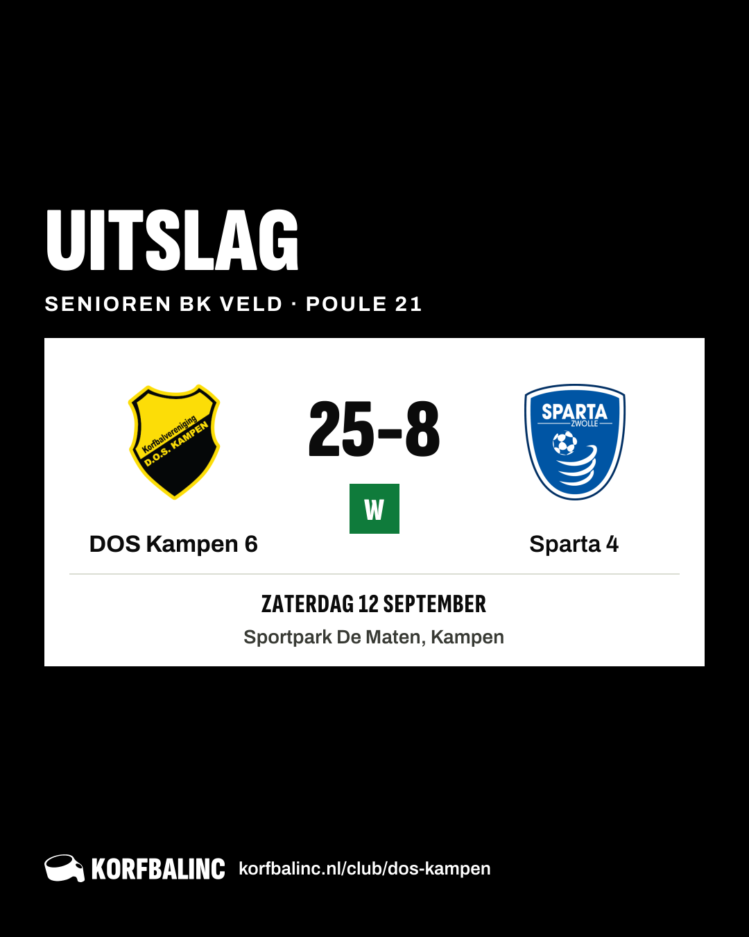 DOS Kampen 6 - Sparta 4