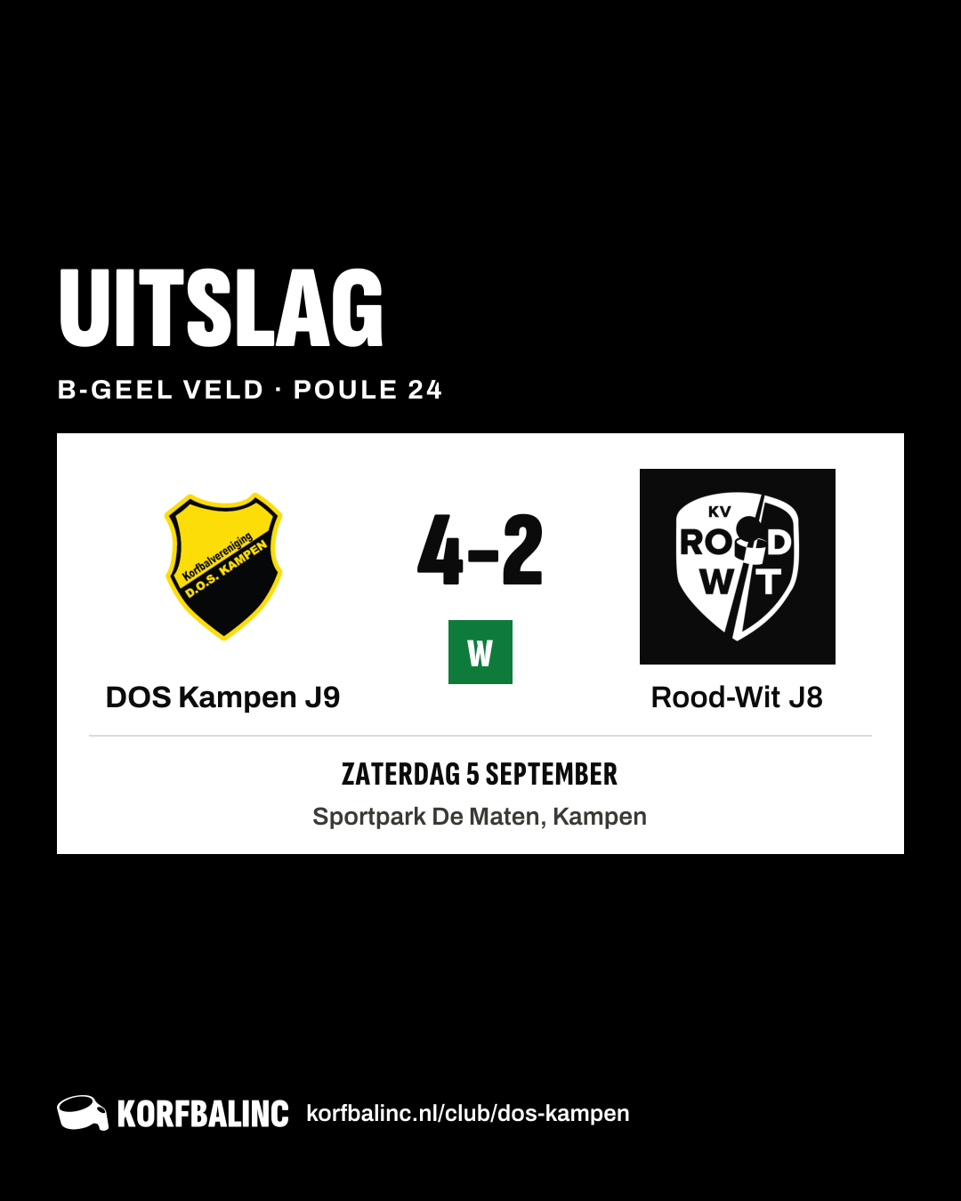 DOS Kampen J9 - Rood-Wit J8