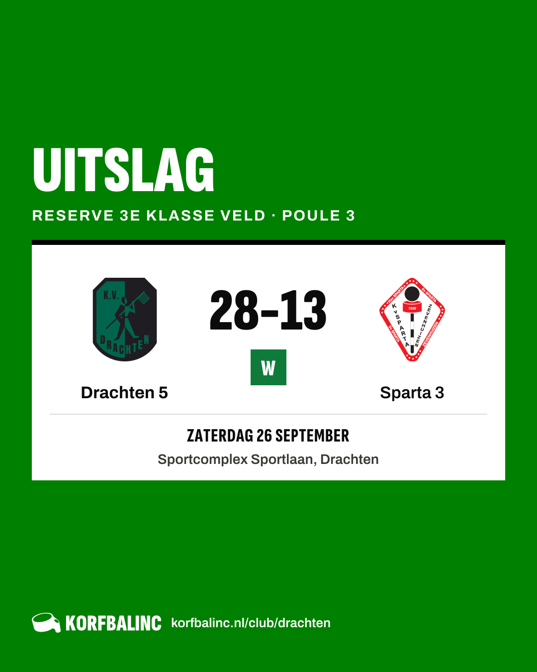 Drachten 5 - Sparta 3