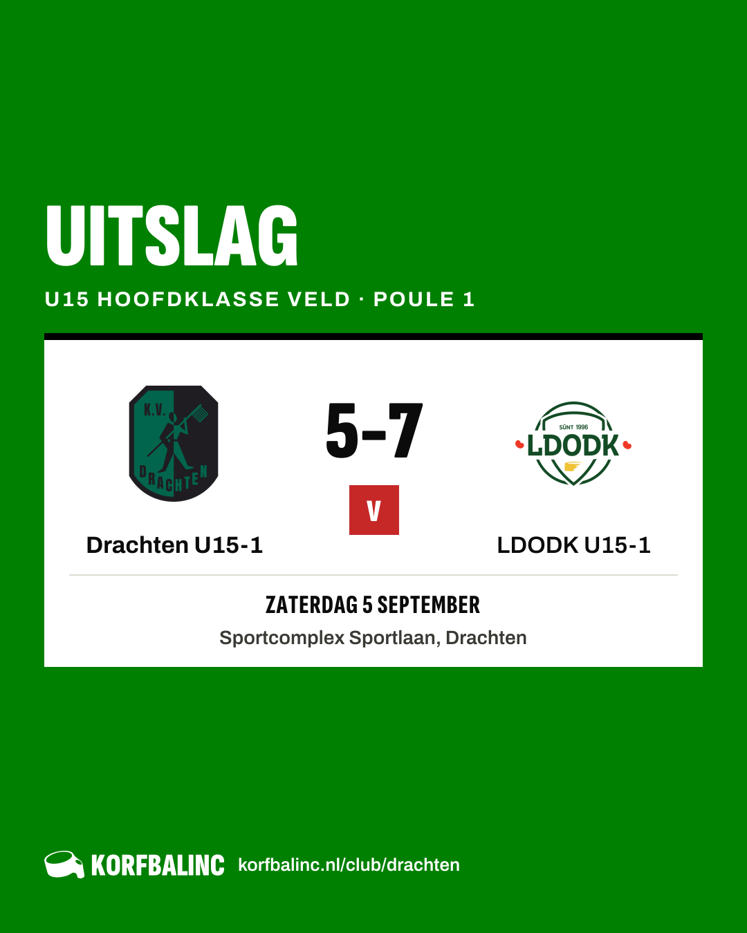 Drachten U15-1 - LDODK U15-1