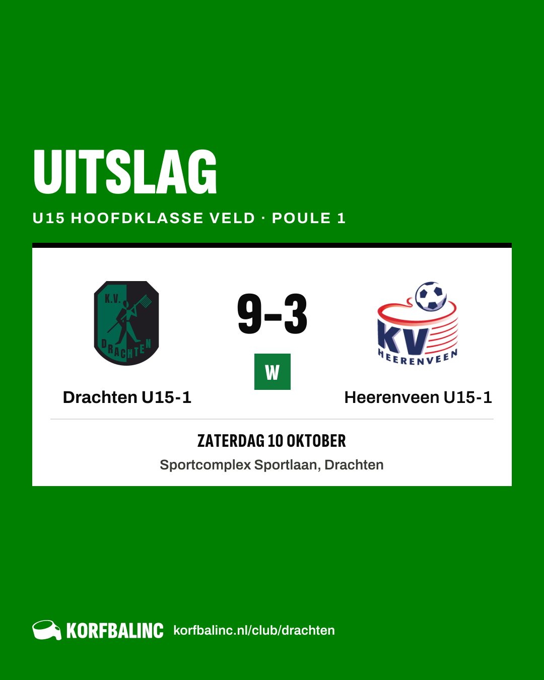 Drachten U15-1 - Heerenveen U15-1