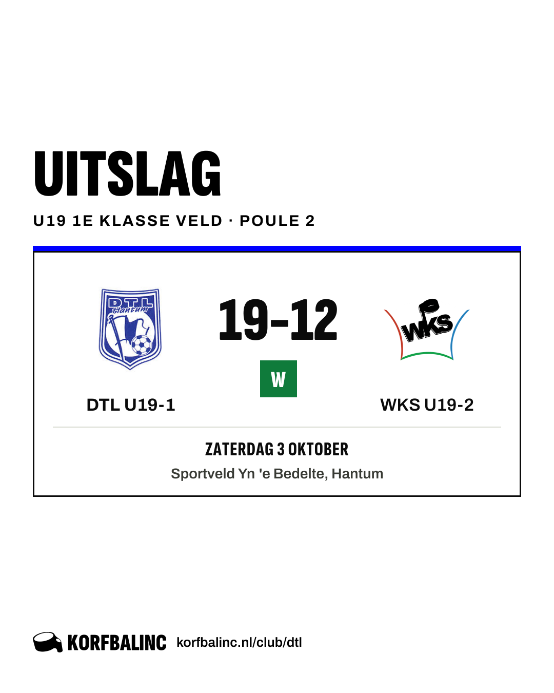 DTL U19-1 - WKS U19-2