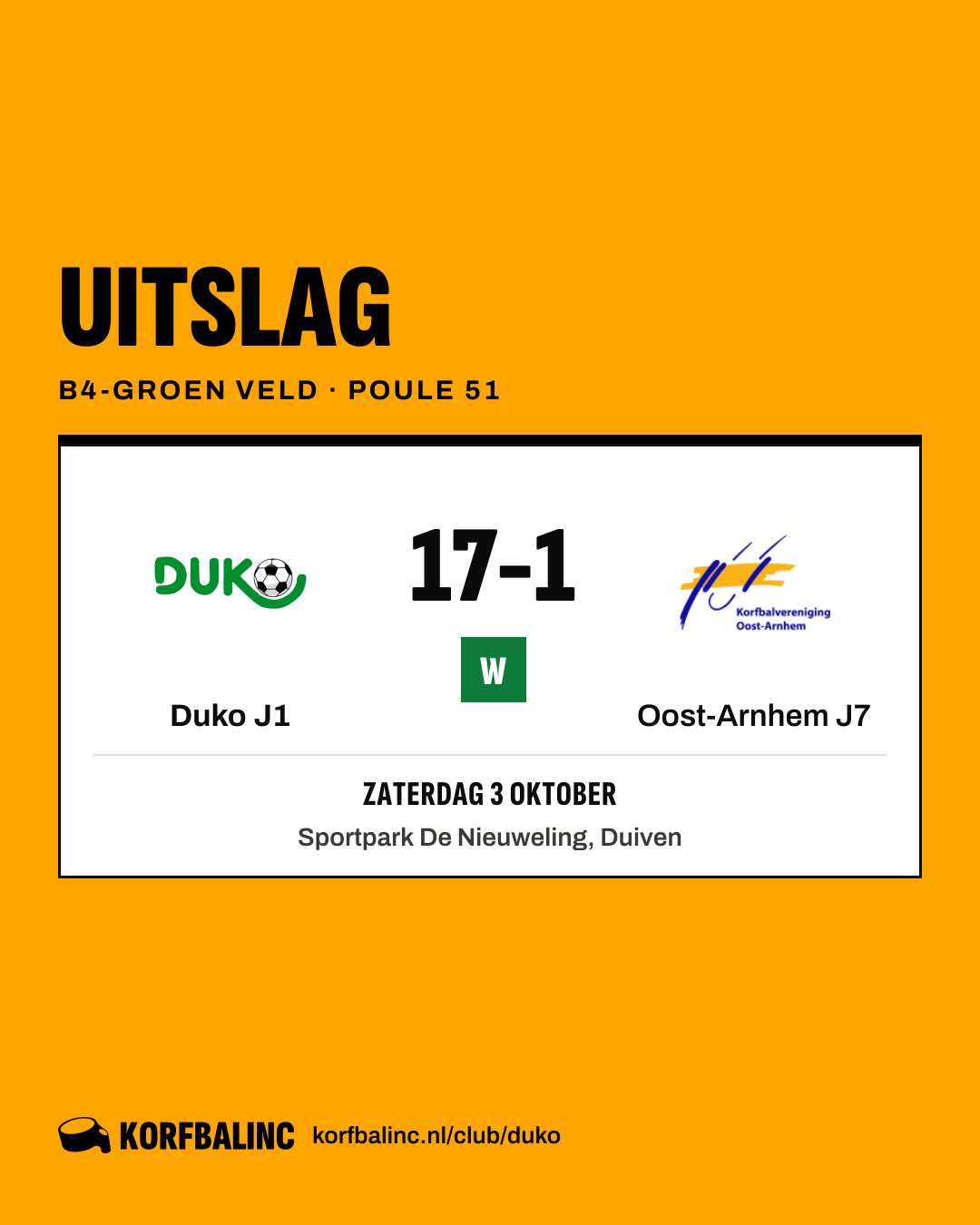 Duko J1 - Oost-Arnhem J7