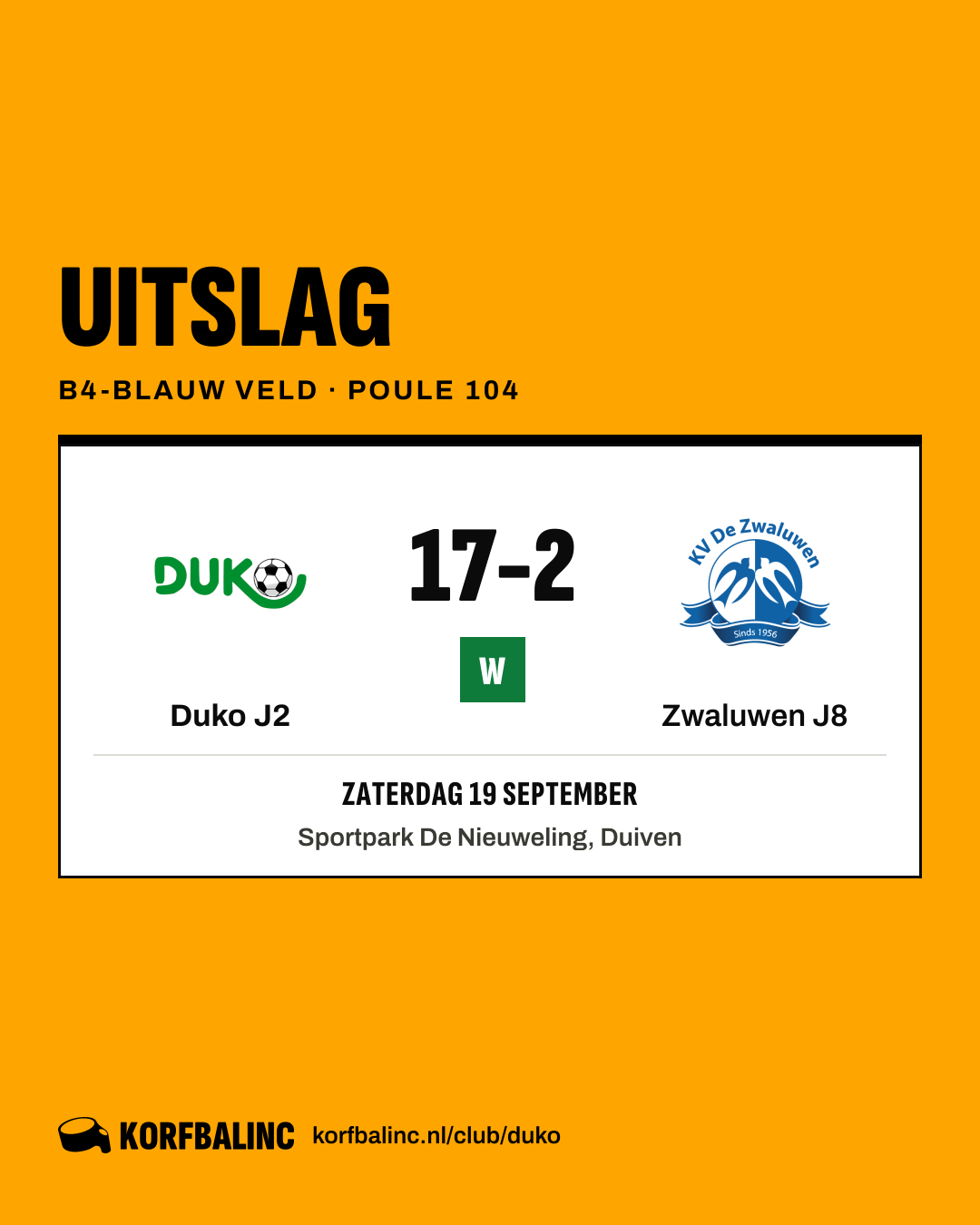 Duko J2 - Zwaluwen J8