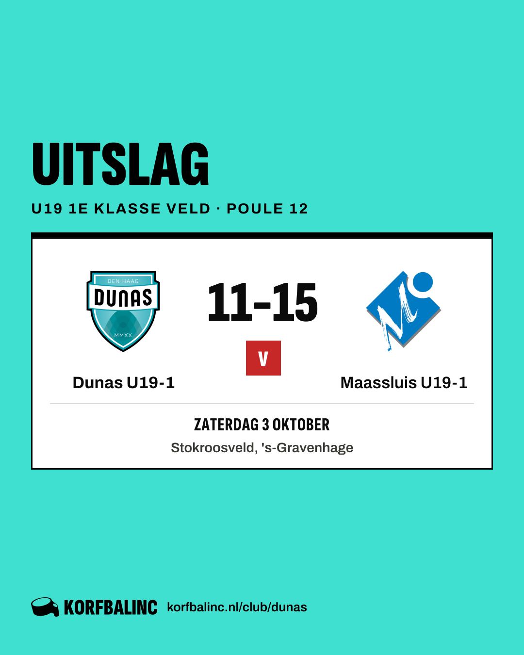Dunas U19-1 - Maassluis U19-1