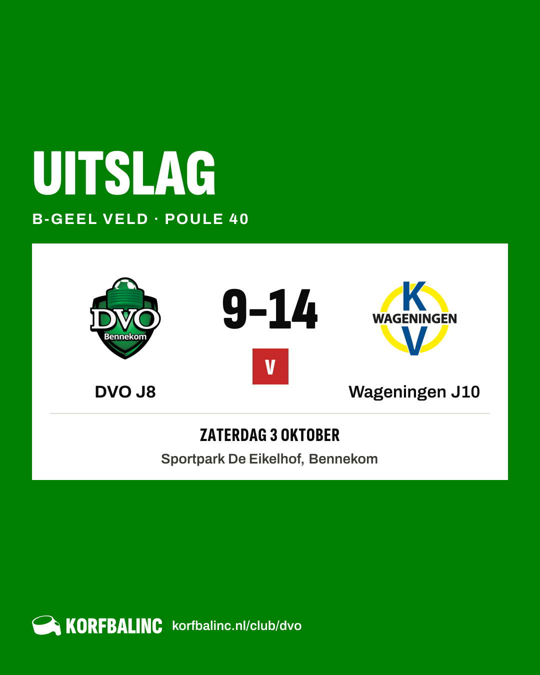 DVO J8 - Wageningen J10
