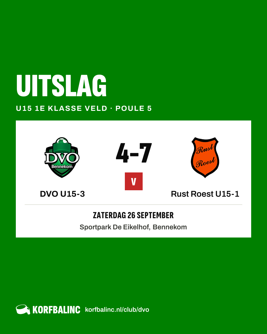 DVO U15-3 - Rust Roest U15-1