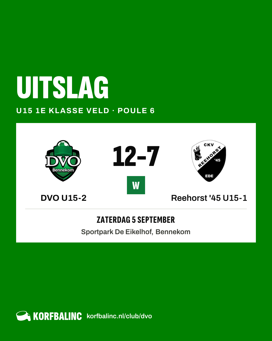 DVO U15-2 - Reehorst '45 U15-1