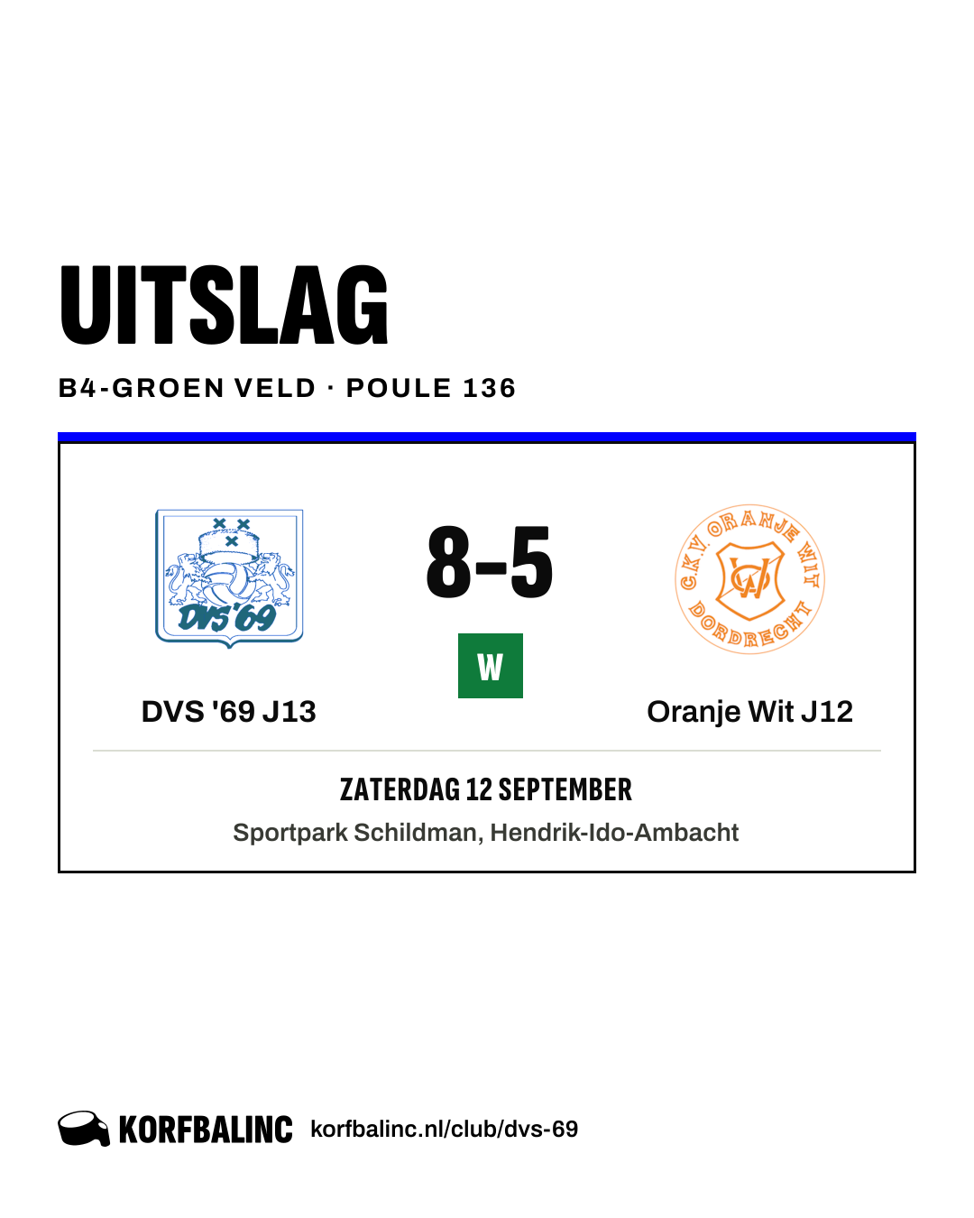 DVS '69 J13 - Oranje Wit J12