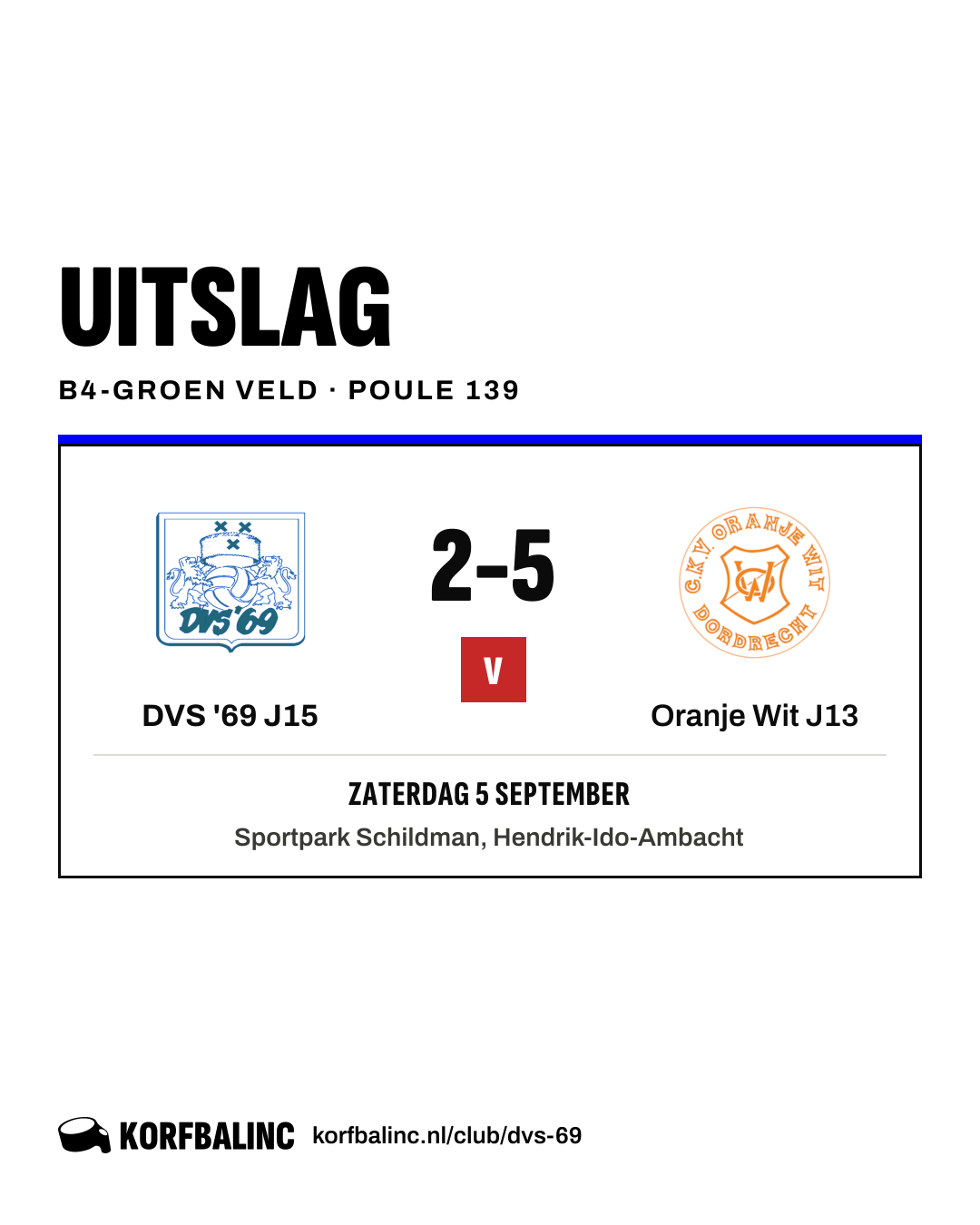 DVS '69 J15 - Oranje Wit J13