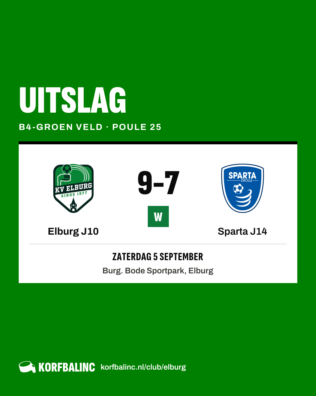 Elburg J10 - Sparta J14