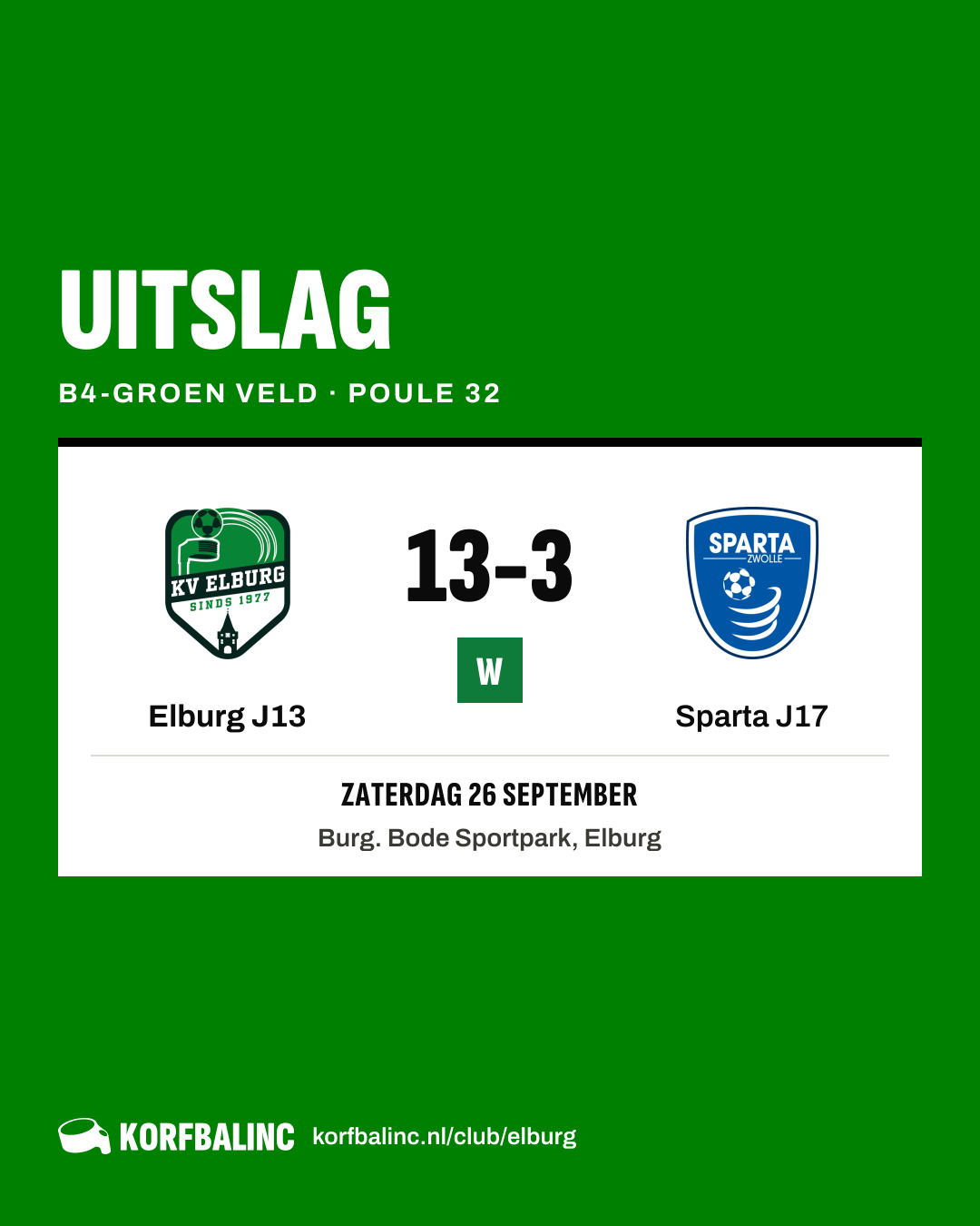 Elburg J13 - Sparta J17