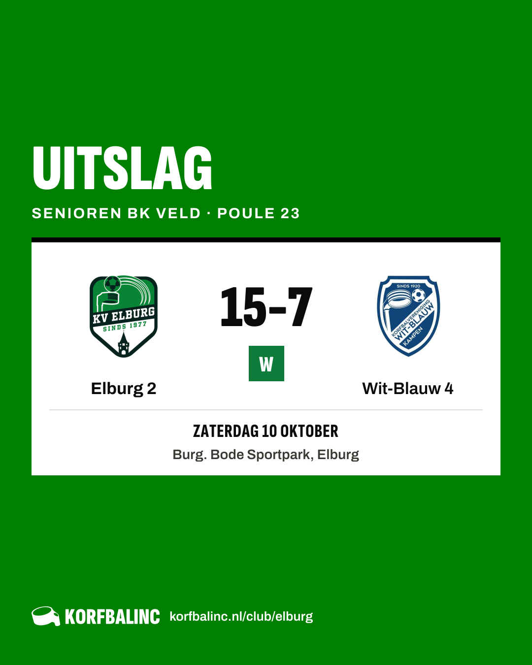 Elburg 2 - Wit-Blauw 4