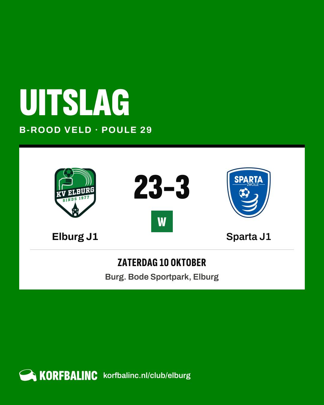 Elburg J1 - Sparta J1