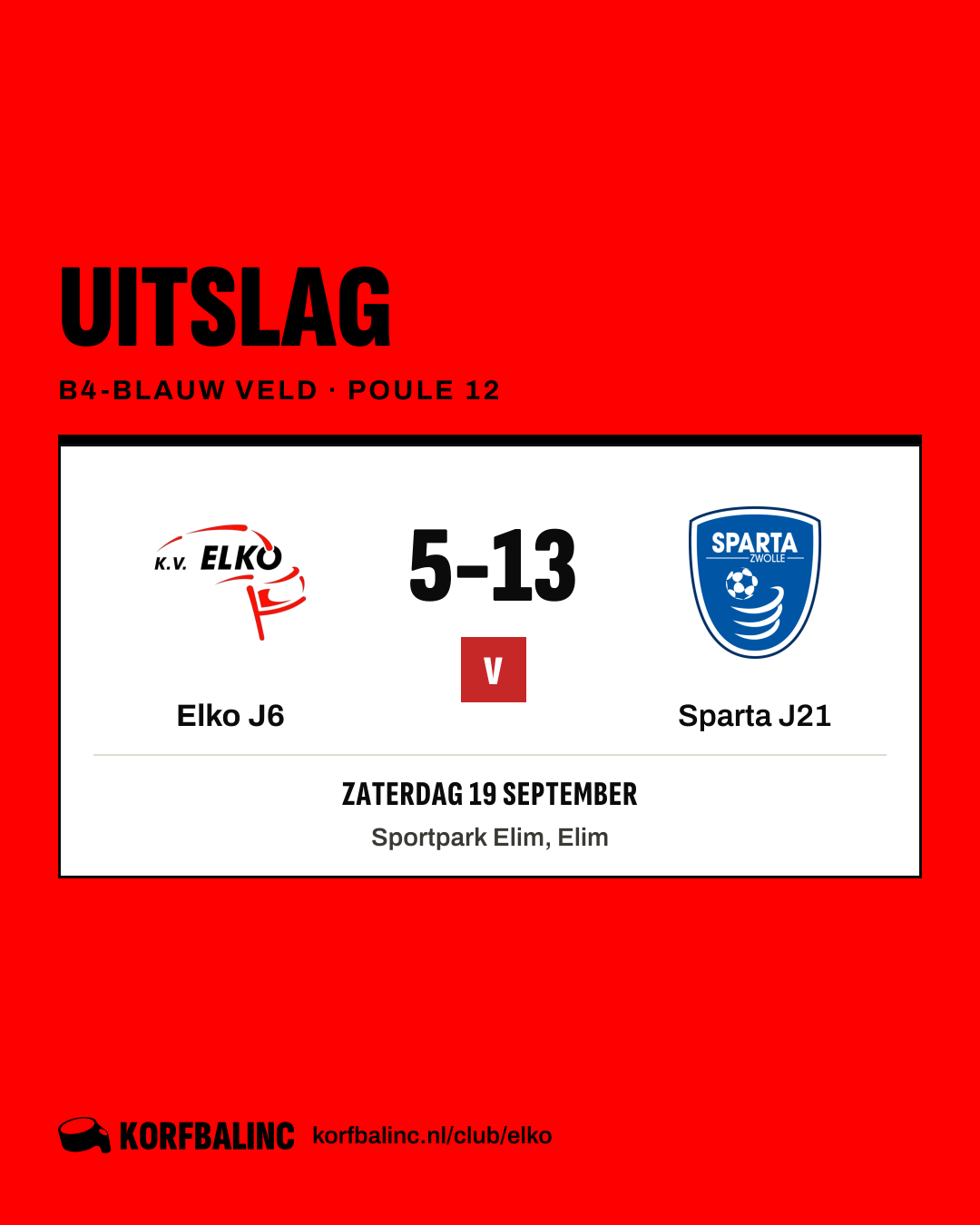 Elko J6 - Sparta J21