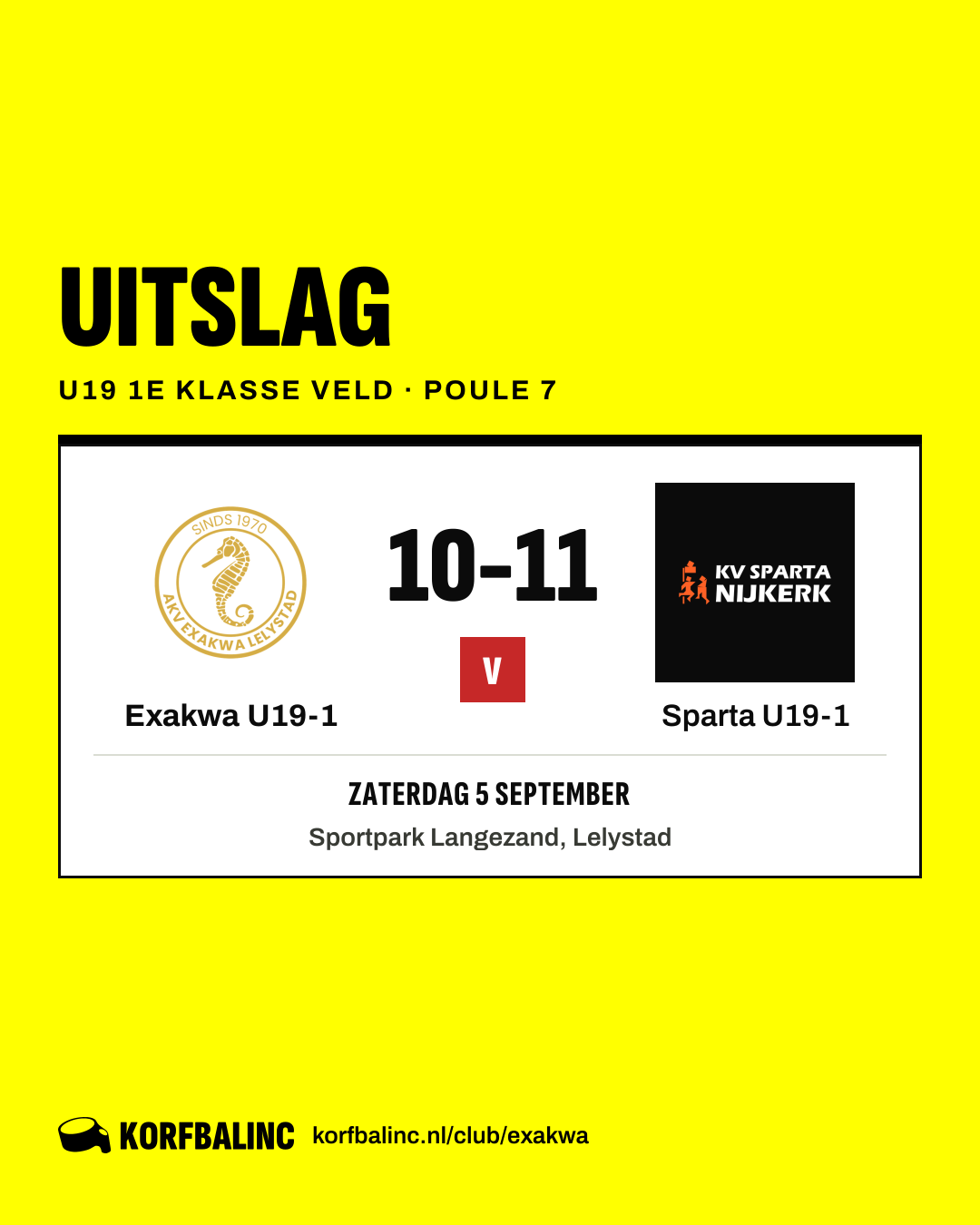 Exakwa U19-1 - Sparta U19-1