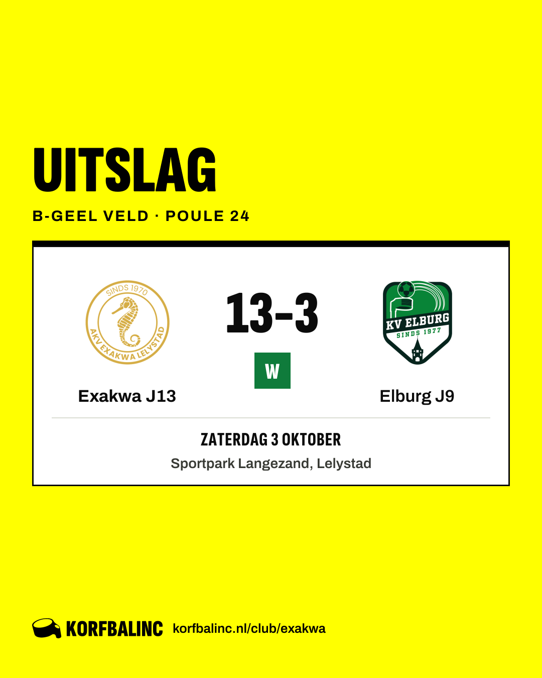Exakwa J13 - Elburg J9