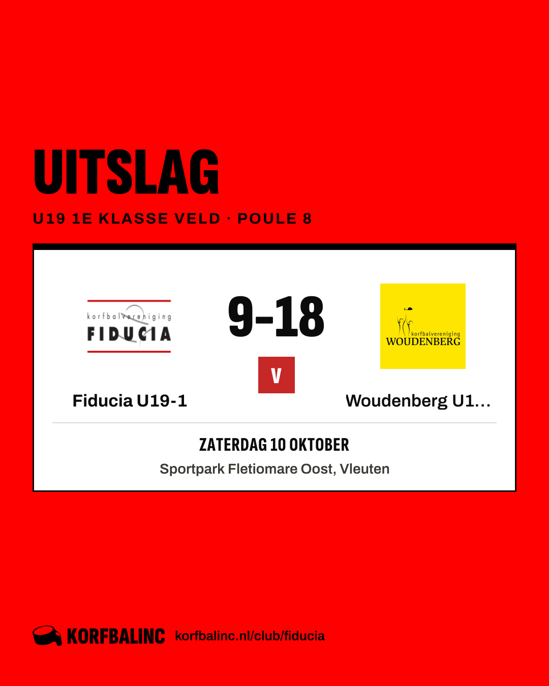 Fiducia U19-1 - Woudenberg U19-1