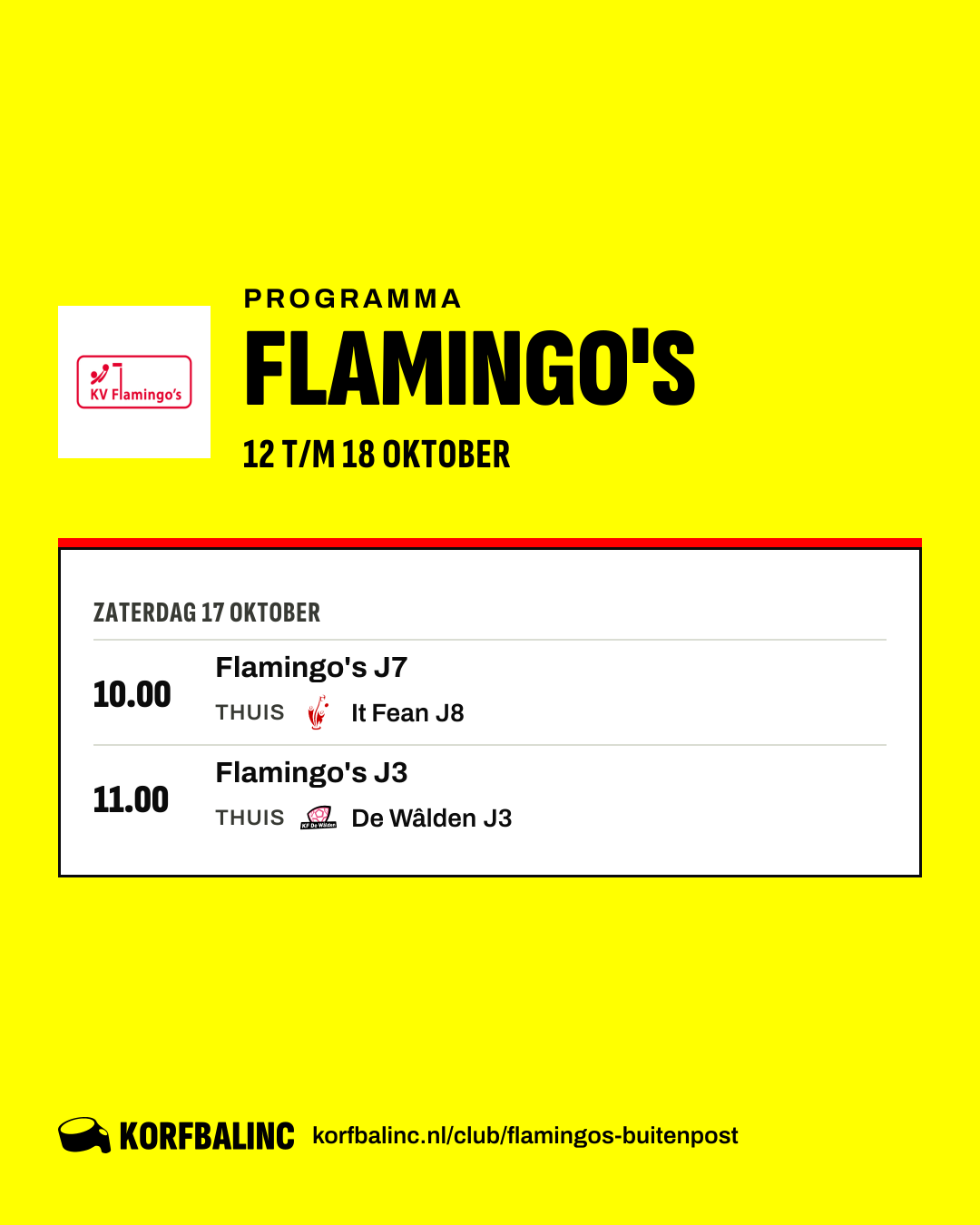 Uitslagen Flamingo's